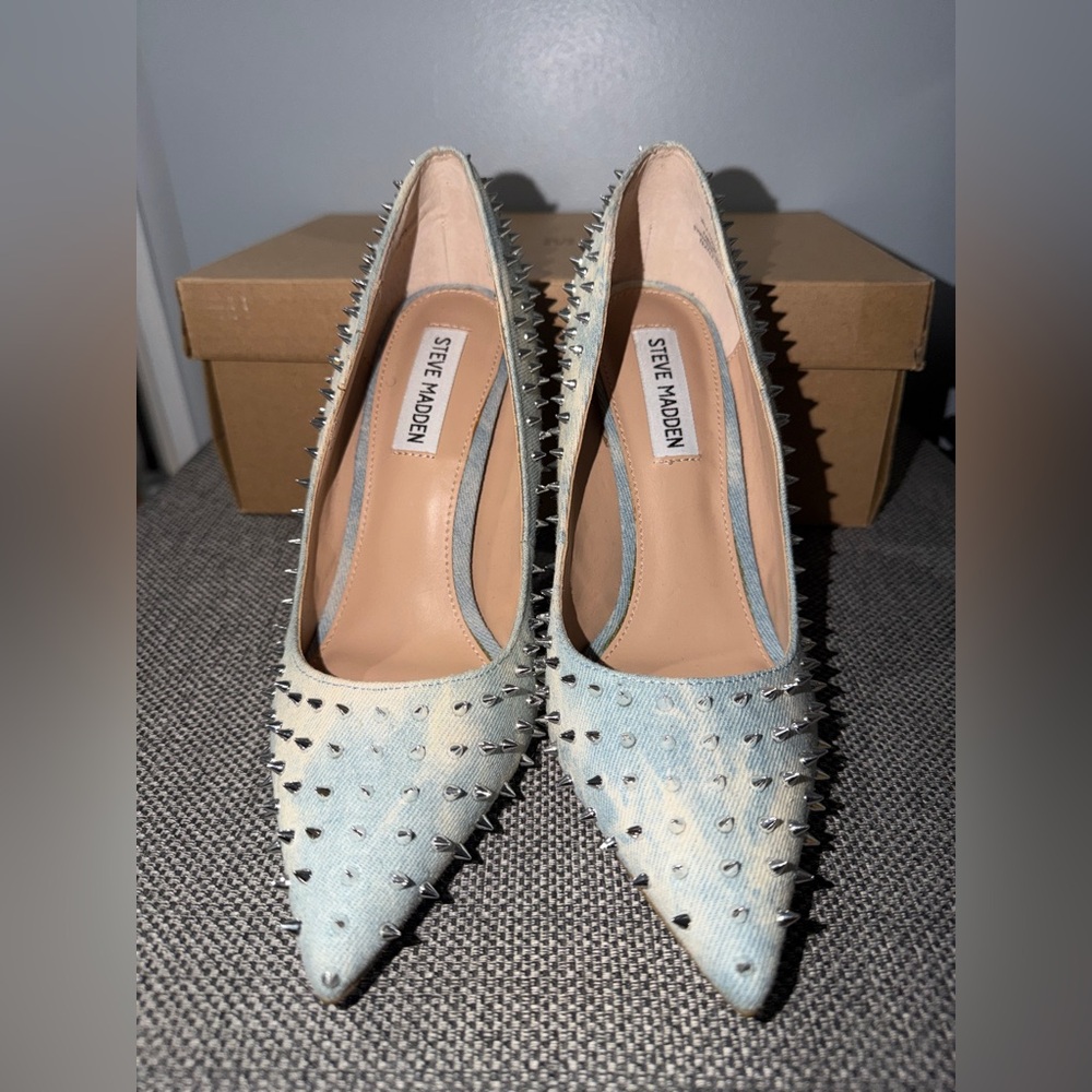 Steve Madden Silver Studded Heels